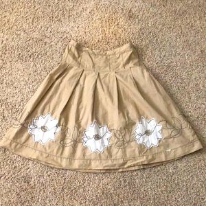 Drop-waist Skirt with Flowers